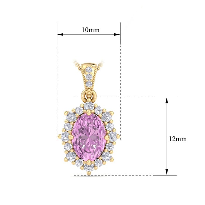 Pink Topaz Necklace: 1 3/4 Carat Pink Topaz and Diamond Necklace