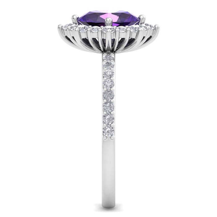 Amethyst Ring: 1 1/2 Carat Amethyst and Diamond Ring