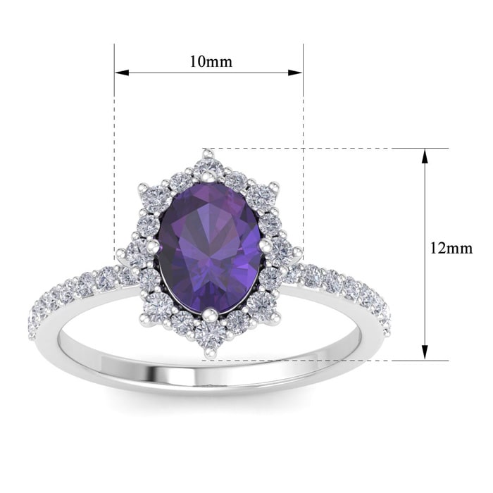 Amethyst Ring: 1 1/2 Carat Amethyst and Diamond Ring