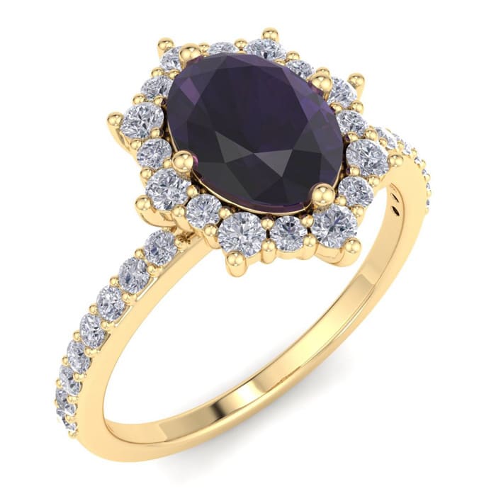 Amethyst Ring: 1 1/2 Carat Amethyst and Diamond Ring