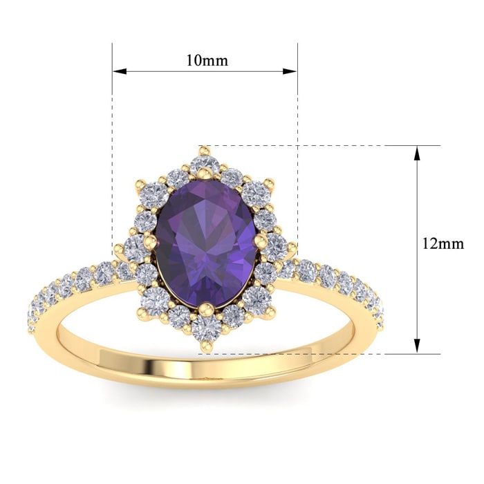 Amethyst Ring: 1 1/2 Carat Amethyst and Diamond Ring