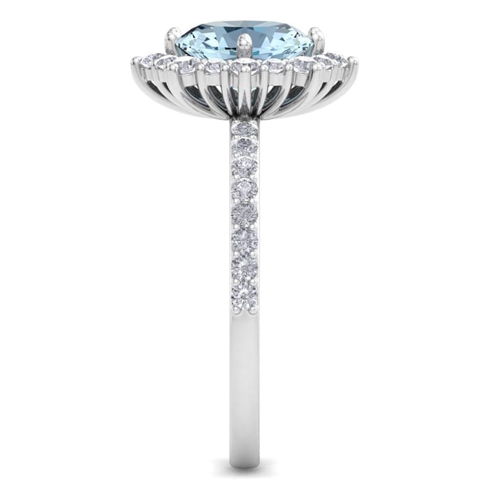 Aquamarine Ring: 1 1/2 Carat Aquamarine and Diamond Ring