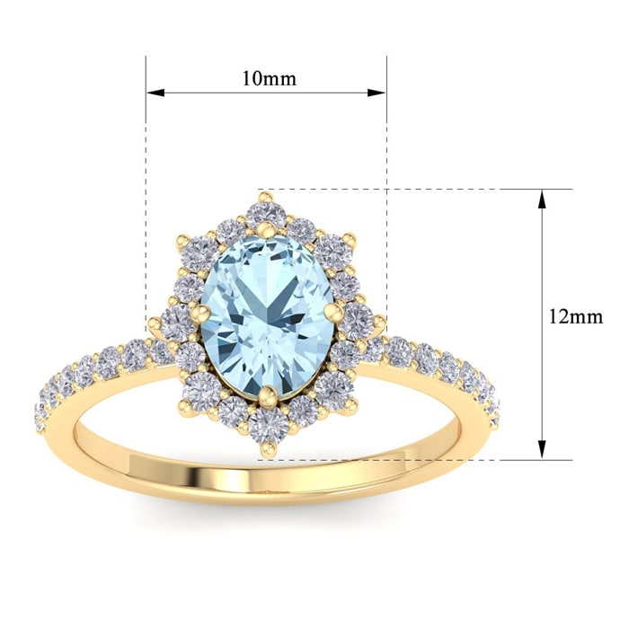Aquamarine Ring: 1 1/2 Carat Aquamarine and Diamond Ring