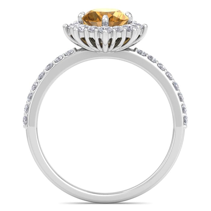 Citrine Ring: 1 1/2 Carat Citrine and Diamond Ring