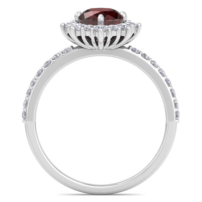 Garnet Ring: 2 Carat Garnet and Diamond Ring