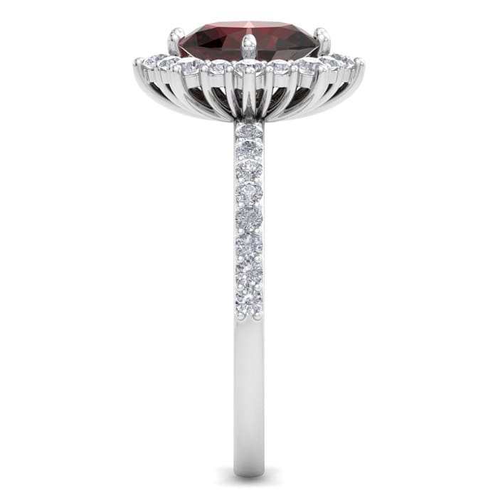 Garnet Ring: 2 Carat Garnet and Diamond Ring