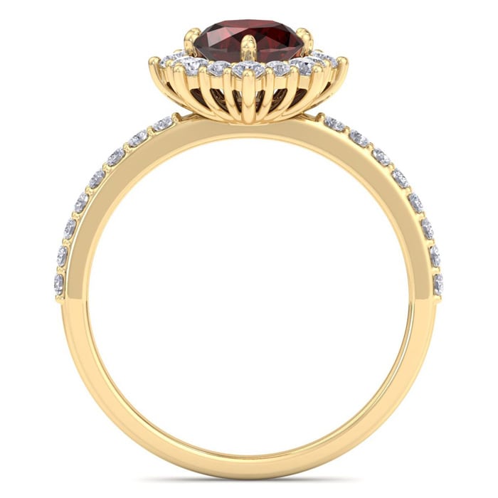 Garnet Ring: 2 Carat Garnet and Diamond Ring