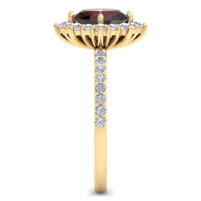 Garnet Ring: 2 Carat Garnet and Diamond Ring