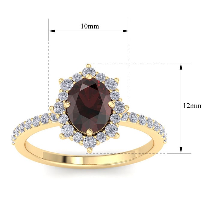 Garnet Ring: 2 Carat Garnet and Diamond Ring