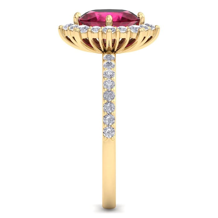 Ruby Ring: 2 Carat Ruby and Diamond Ring