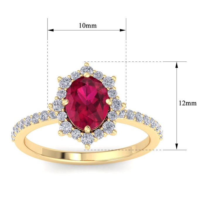 Ruby Ring: 2 Carat Ruby and Diamond Ring