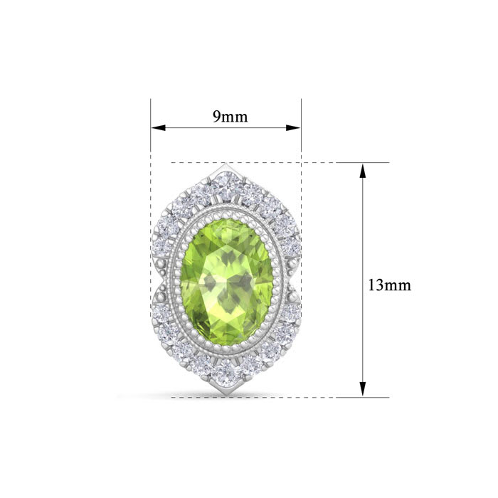 Peridot Earrings: 2 1/2 Carat Peridot and Diamond Earrings