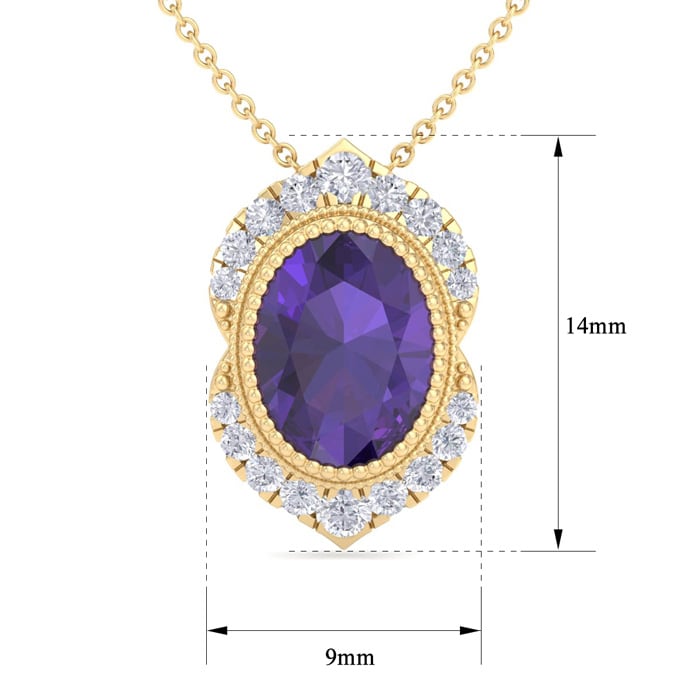 Amethyst Necklace: 1 1/5 Carat Amethyst and Diamond Necklace