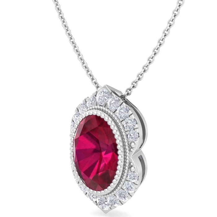 Ruby Necklace: 1 3/4 Carat Ruby and Diamond Necklace