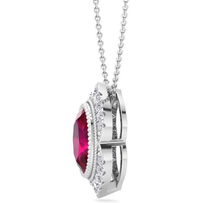 Ruby Necklace: 1 3/4 Carat Ruby and Diamond Necklace
