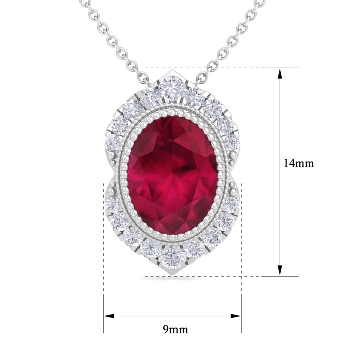 Ruby Necklace: 1 3/4 Carat Ruby and Diamond Necklace