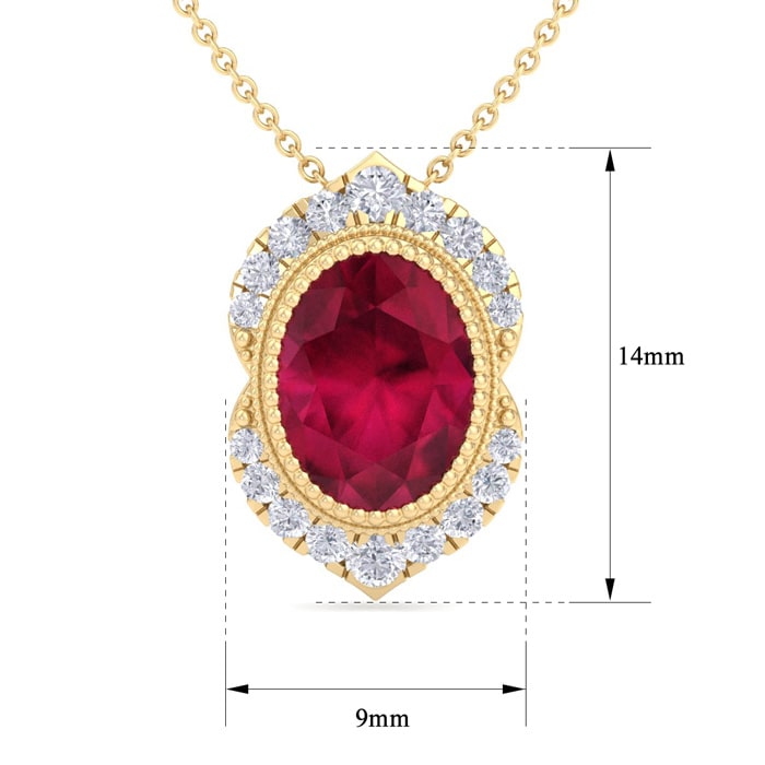 Ruby Necklace: 1 3/4 Carat Ruby and Diamond Necklace