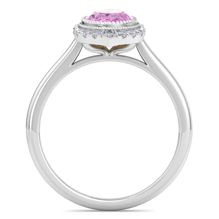 Pink Topaz Ring: 1 3/4 Carat Pink Topaz and Diamond Ring