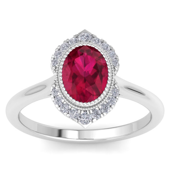 Ruby Ring: 1 3/4 Carat Ruby and Diamond Ring
