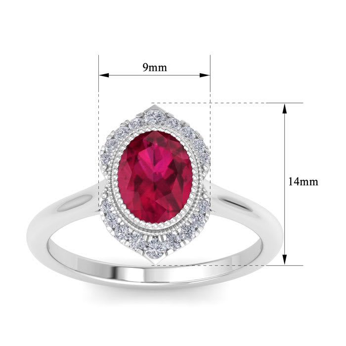 Ruby Ring: 1 3/4 Carat Ruby and Diamond Ring