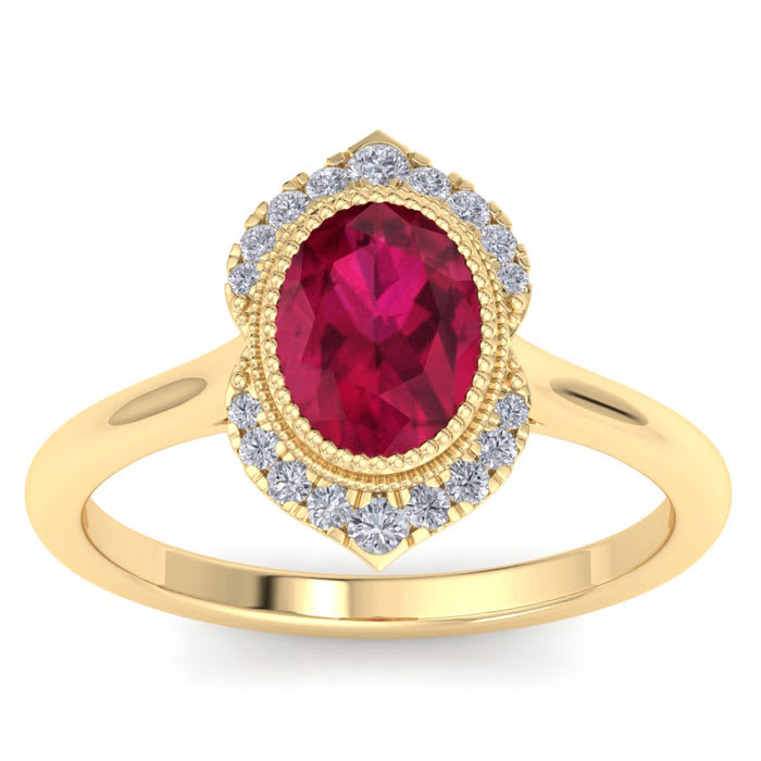Ruby Ring: 1 3/4 Carat Ruby and Diamond Ring