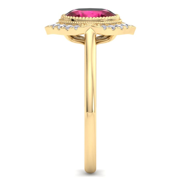 Ruby Ring: 1 3/4 Carat Ruby and Diamond Ring