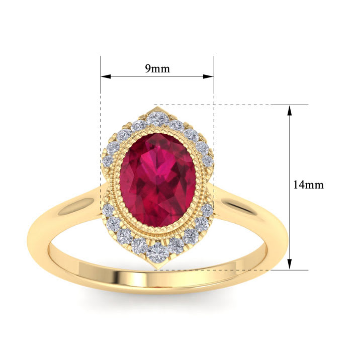 Ruby Ring: 1 3/4 Carat Ruby and Diamond Ring