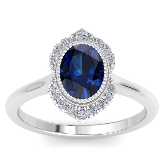 Sapphire Ring: 1 3/4 Carat Sapphire and Diamond Ring