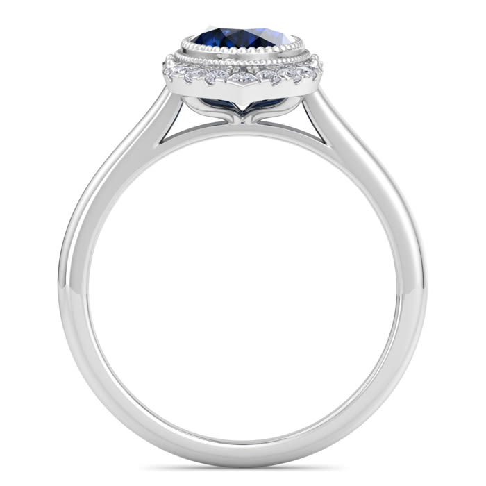 Sapphire Ring: 1 3/4 Carat Sapphire and Diamond Ring