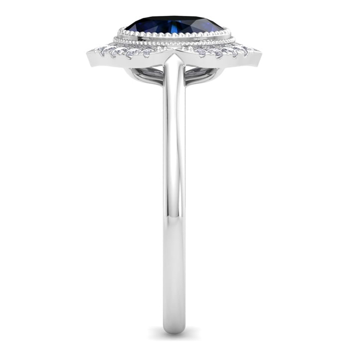 Sapphire Ring: 1 3/4 Carat Sapphire and Diamond Ring