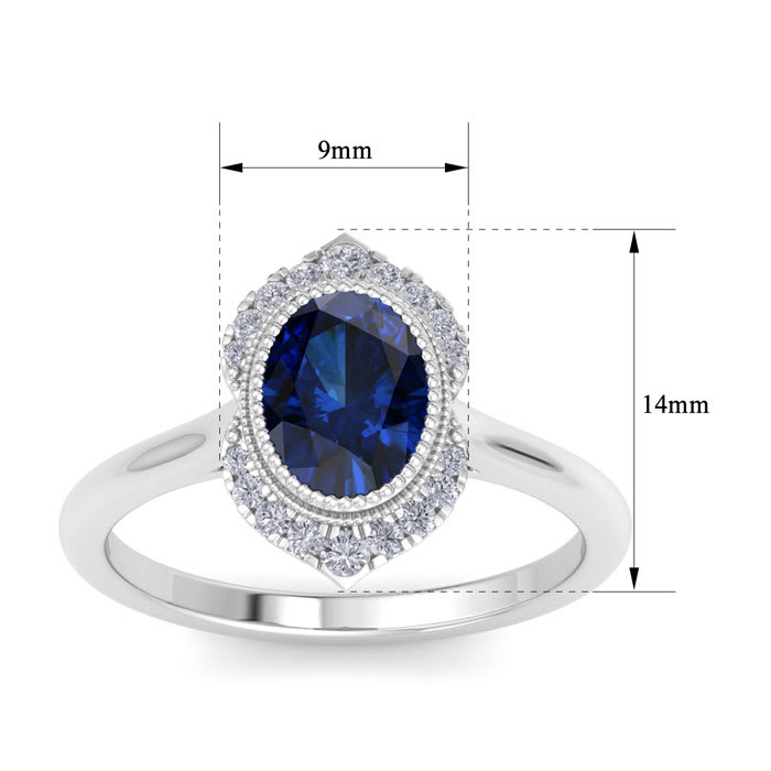 Sapphire Ring: 1 3/4 Carat Sapphire and Diamond Ring