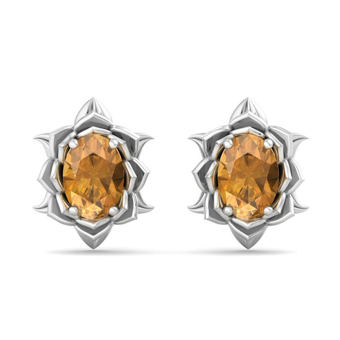 Citrine Earrings: 1 1/2 Carat Citrine Earrings