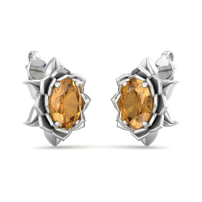 Citrine Earrings: 1 1/2 Carat Citrine Earrings