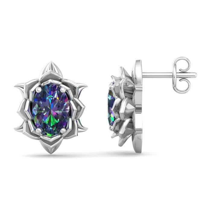 Mystic Topaz Earrings: 2 Carat Mystic Topaz Earrings