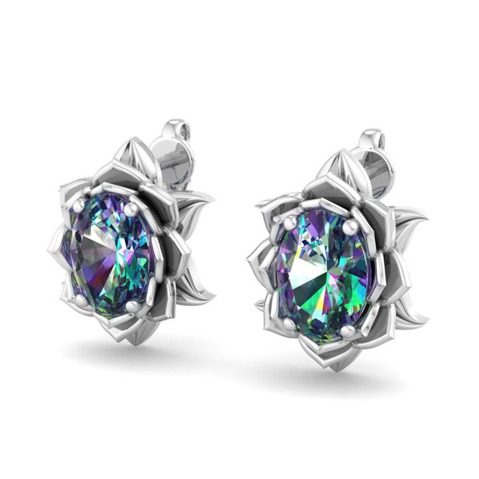 Mystic Topaz Earrings: 2 Carat Mystic Topaz Earrings