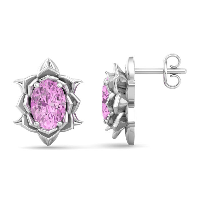 Pink Topaz Earrings: 2 Carat Pink Topaz Earrings