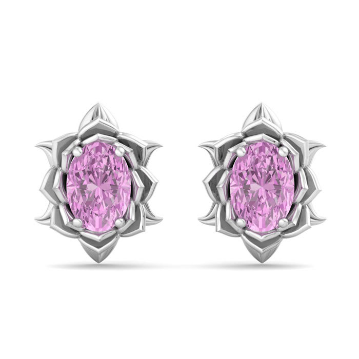 Pink Topaz Earrings: 2 Carat Pink Topaz Earrings
