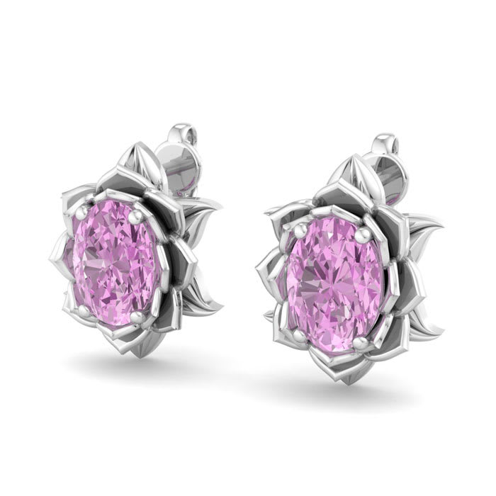 Pink Topaz Earrings: 2 Carat Pink Topaz Earrings