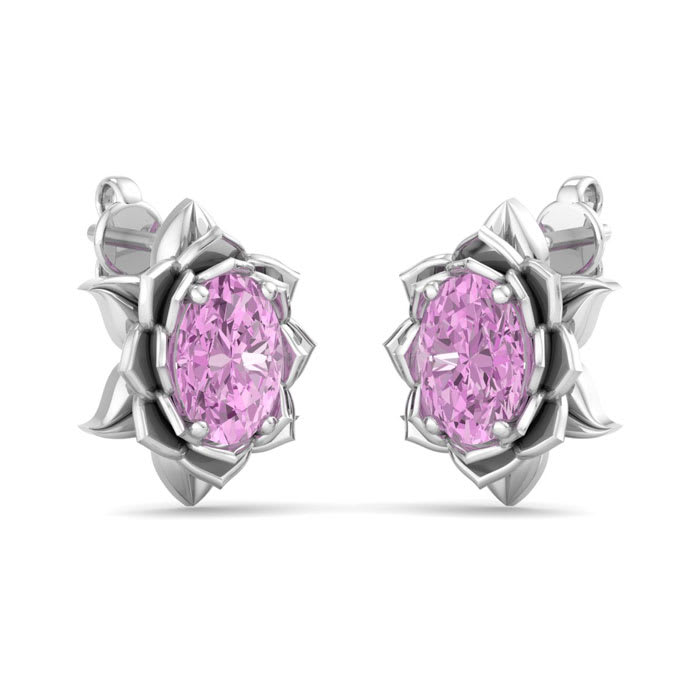 Pink Topaz Earrings: 2 Carat Pink Topaz Earrings