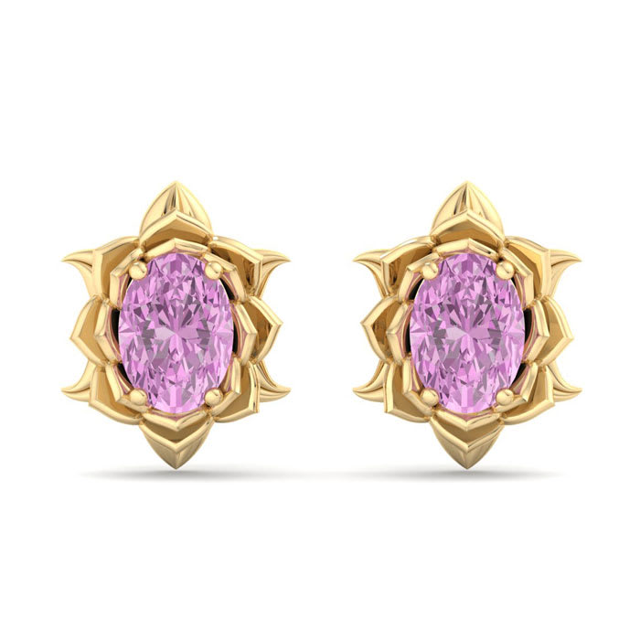 Pink Topaz Earrings: 2 Carat Pink Topaz Earrings