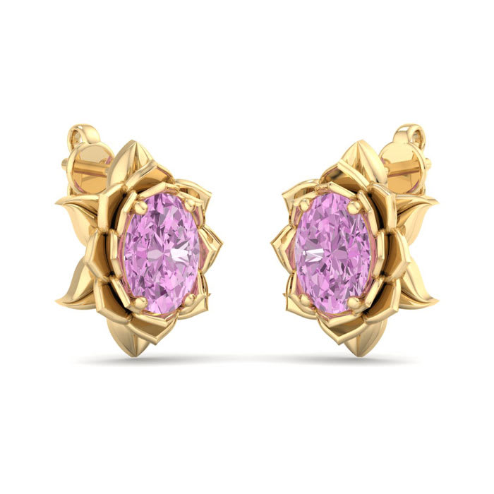 Pink Topaz Earrings: 2 Carat Pink Topaz Earrings