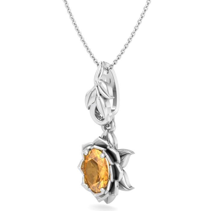 Citrine Necklace: 3/4 Carat Citrine Necklace