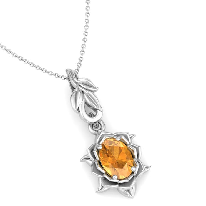 Citrine Necklace: 3/4 Carat Citrine Necklace