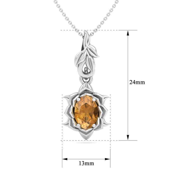 Citrine Necklace: 3/4 Carat Citrine Necklace