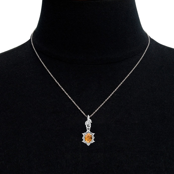 Citrine Necklace: 3/4 Carat Citrine Necklace