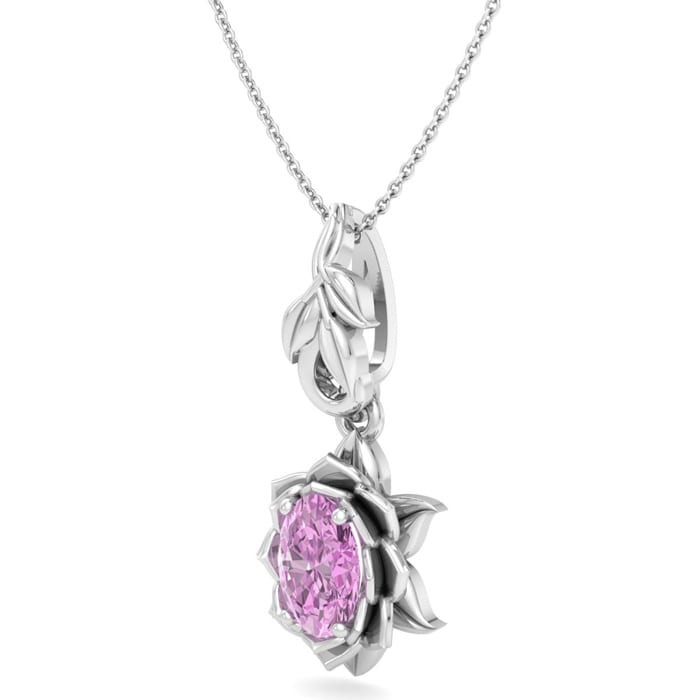 Pink Topaz Necklace: 1 Carat Pink Topaz Necklace