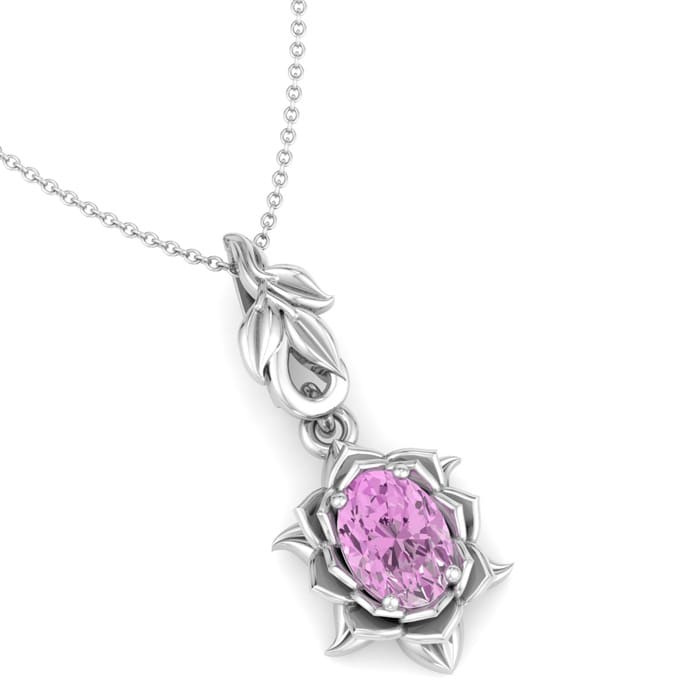 Pink Topaz Necklace: 1 Carat Pink Topaz Necklace