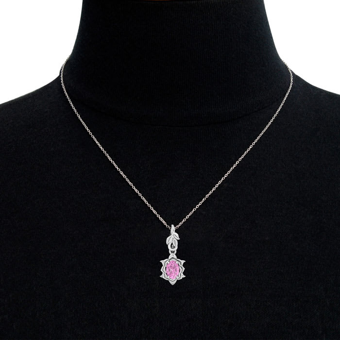 Pink Topaz Necklace: 1 Carat Pink Topaz Necklace
