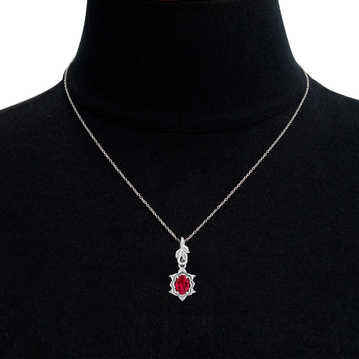 Ruby Necklace: 1 Carat Ruby Necklace