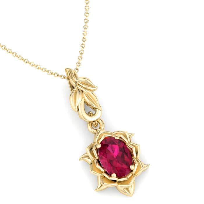 Ruby Necklace: 1 Carat Ruby Necklace